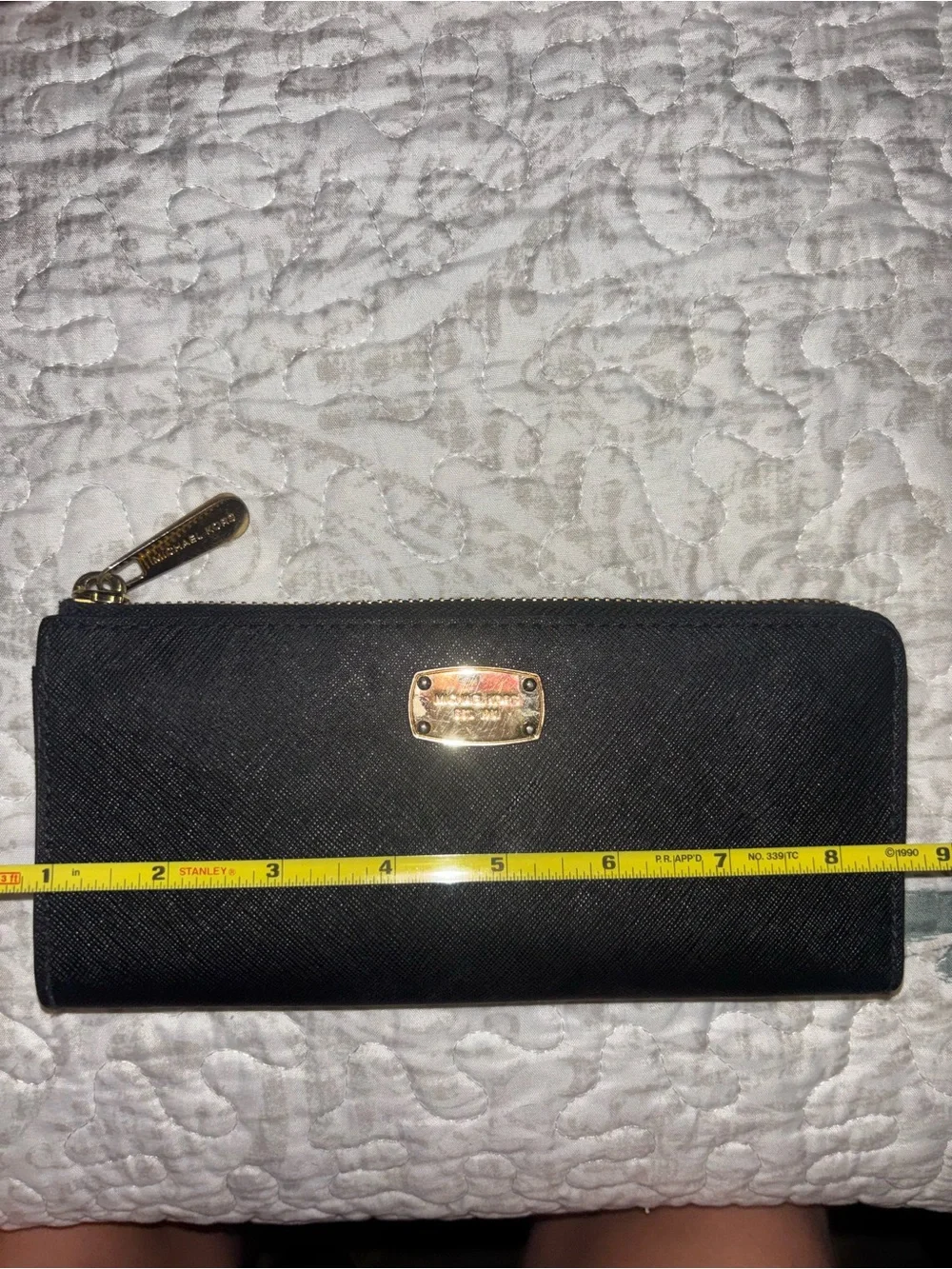 Michael Kors Black Saffiano Zip-Around Wallet